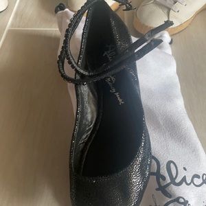 Alice & Olivia shoes black ballet with stone detailing